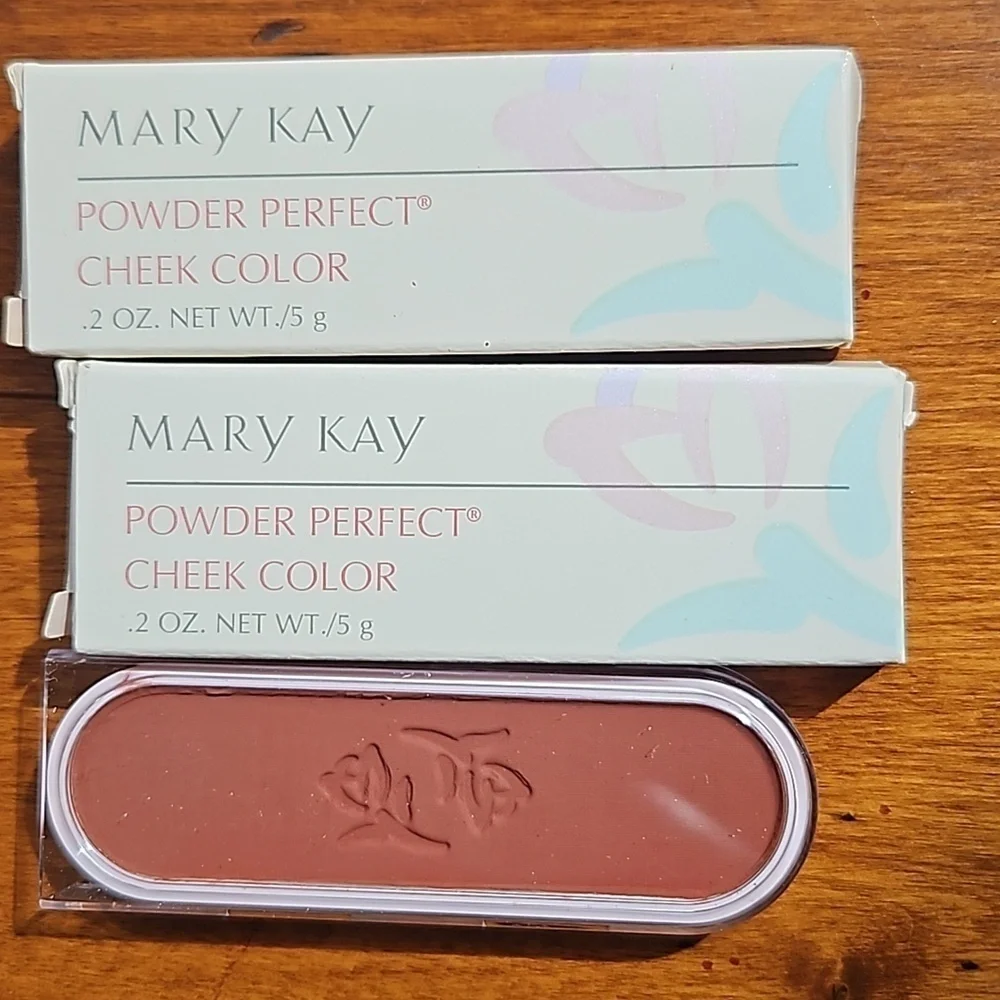 2 Mary Kay Retired Maple Walnut 2264 Powder Perfect Cheek Color Blush Ova…